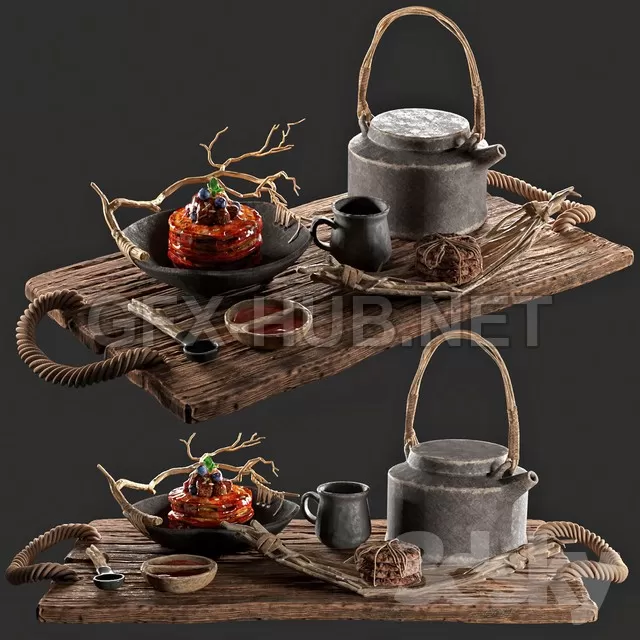 Breakfast in bed 3d Model – 208913