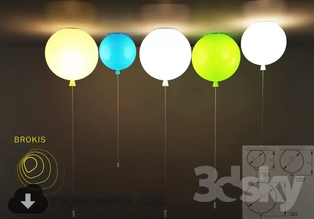 3DSKY MODELS – CEILING LIGHT 3D MODELS – 216