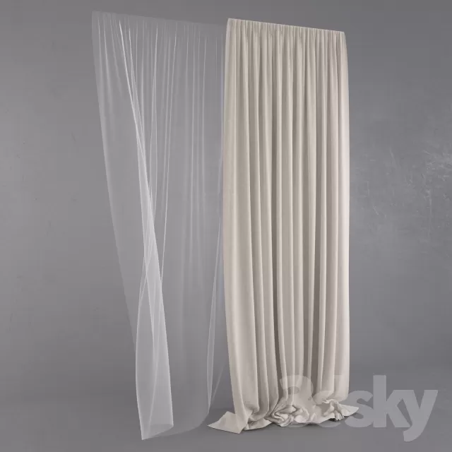3DSKY MODELS – CURTAIN 3D MODELS – 096