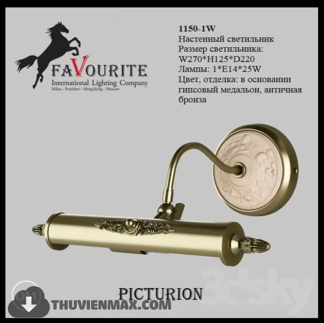 3DSKY MODELS – LIGHTING – Lighting 3D Models – Wall light – 710