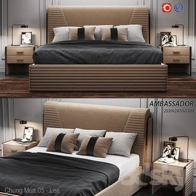 DECOR HELPER – BED 3D MODELS – 160