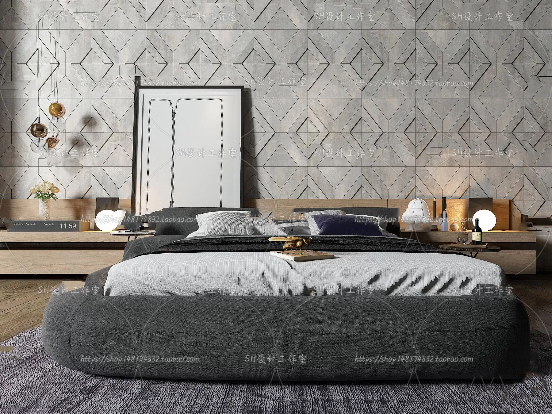 DECOR HELPER – BED 3D MODELS – 306