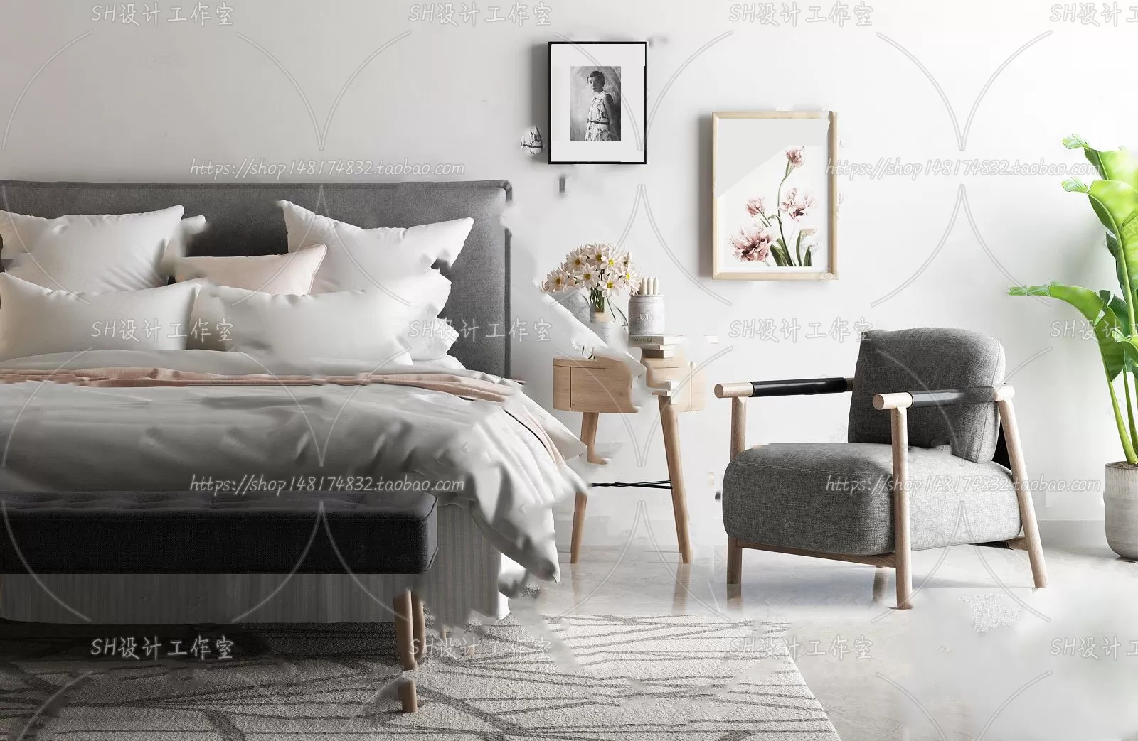 DECOR HELPER – BED 3D MODELS – 319