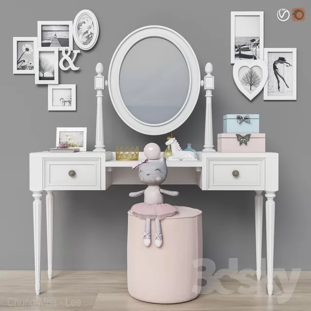DECOR HELPER – BEDROOM – DRESSING TABLE 3D MODELS – 4