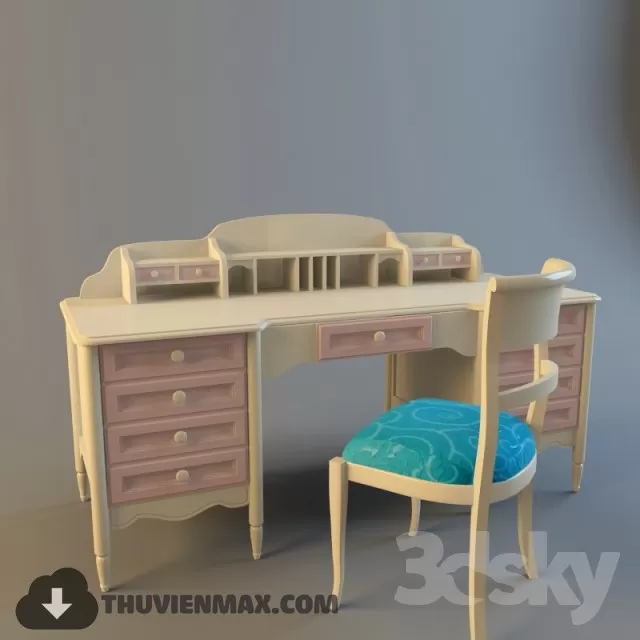 Table + Chair Childroom 3D Models – 010
