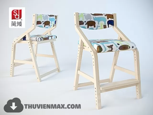 Table + Chair Childroom 3D Models – 017