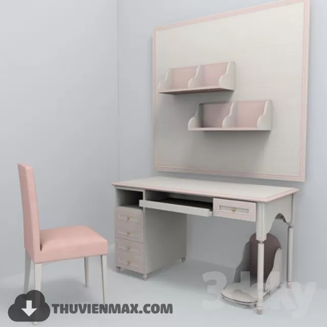 Table + Chair Childroom 3D Models – 039