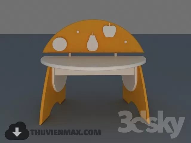 Table + Chair Childroom 3D Models – 042
