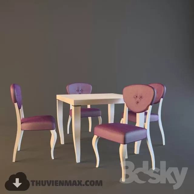 Table + Chair Childroom 3D Models – 054