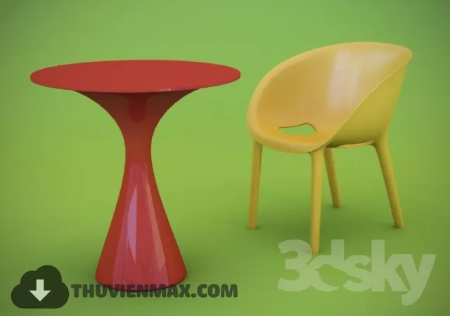 Table + Chair Childroom 3D Models – 062
