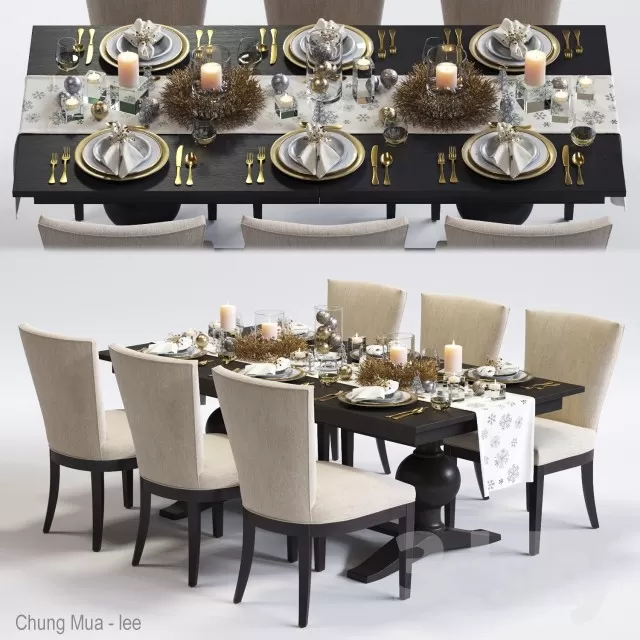 DECOR HELPER – CLASSIC – KITCHEN – TABLE SET 3D MODELS – 14