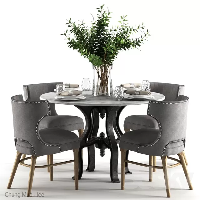 DECOR HELPER – CLASSIC – KITCHEN – TABLE SET 3D MODELS – 30