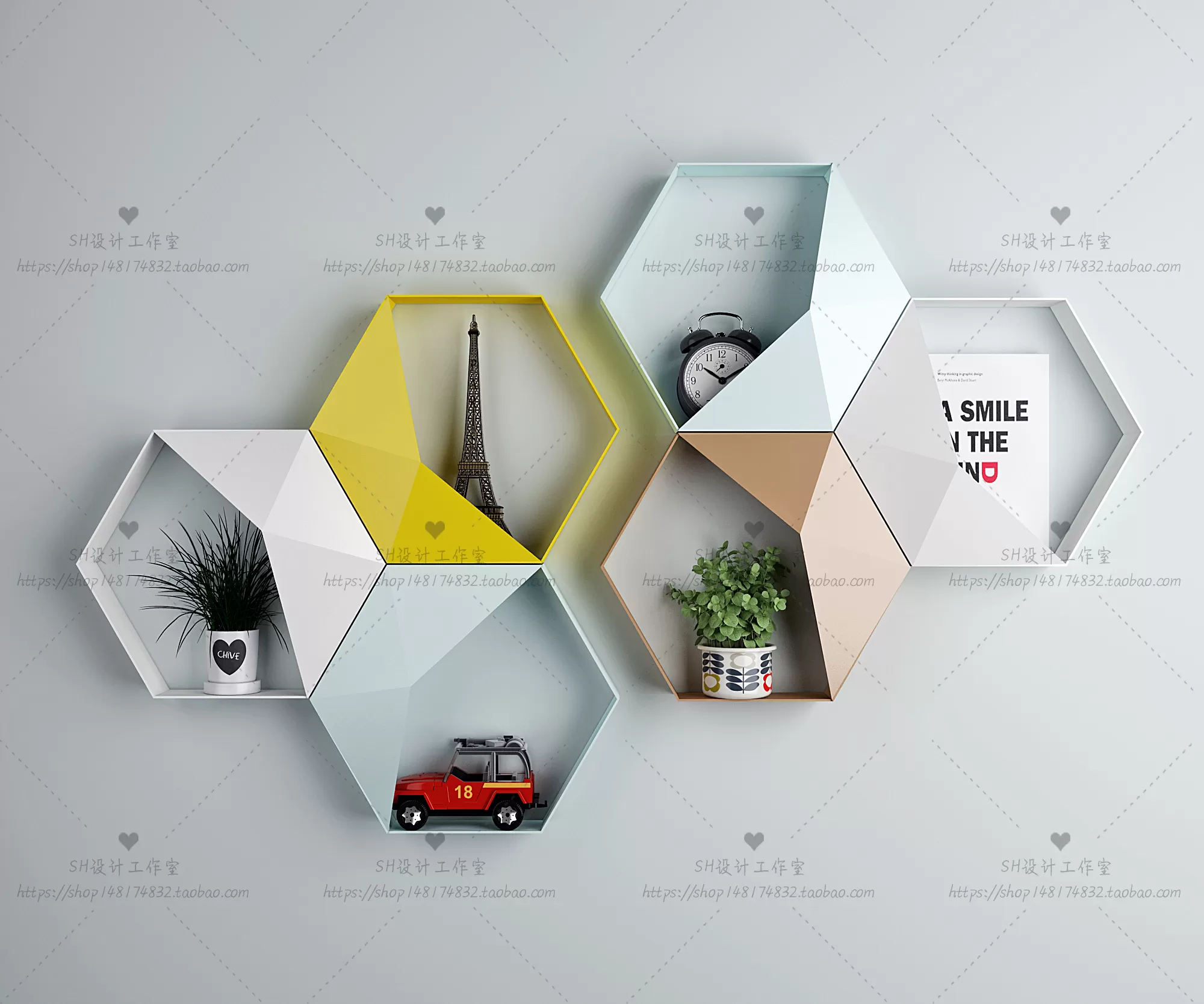 DECORATIVE SET 3D MODELS – 668