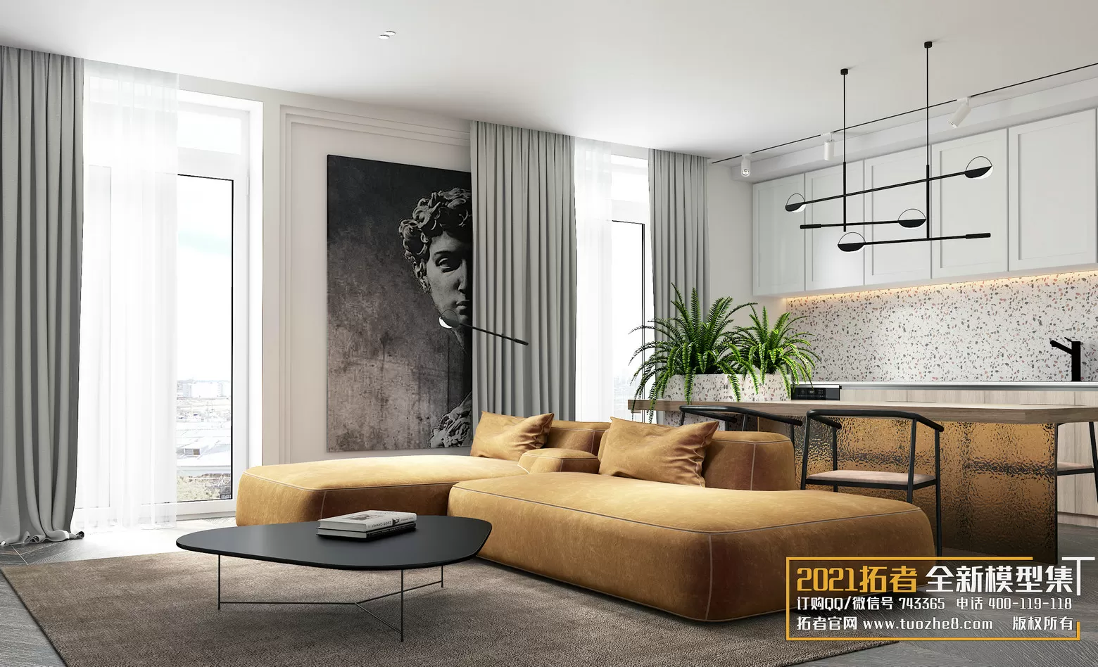EXTENSION 2021 – 1. LIVING ROOM – 1.1. MODERN STYLES – 214vr – VRAY