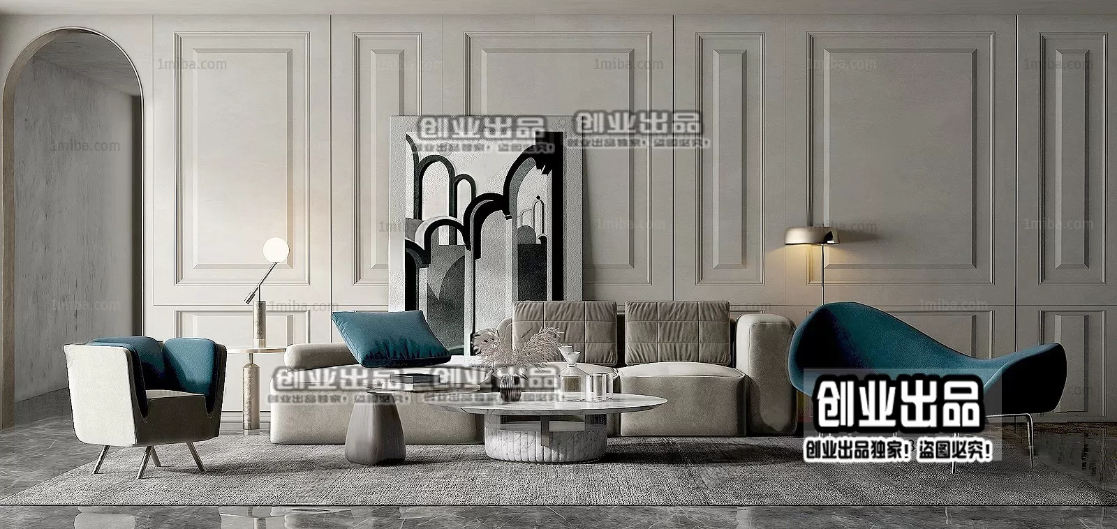 SOFA – 100 – FURNITURE 3D MODELS 2022 (VRAY)