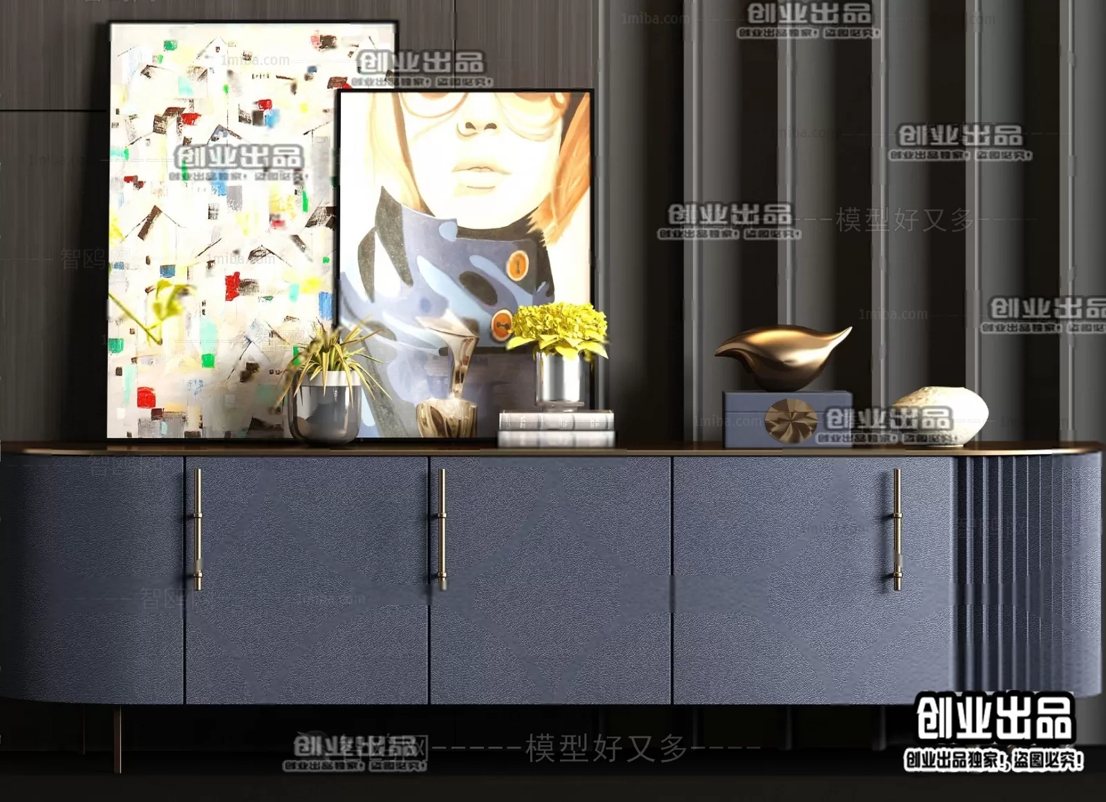 CABINET TV – A105 – FURNITURE 3D MODELS 2022 (VRAY)