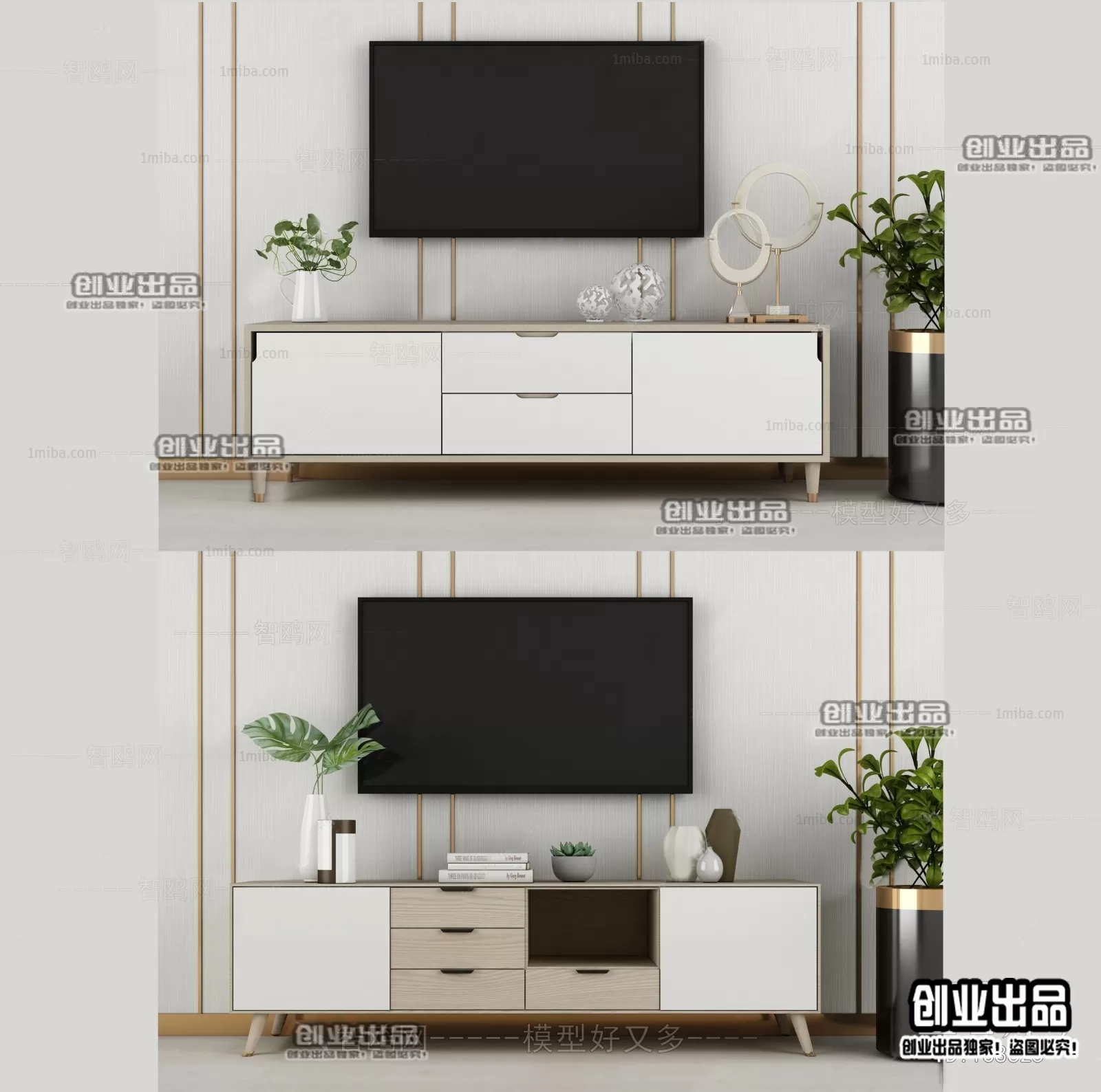 CABINET TV – A109 – FURNITURE 3D MODELS 2022 (VRAY)