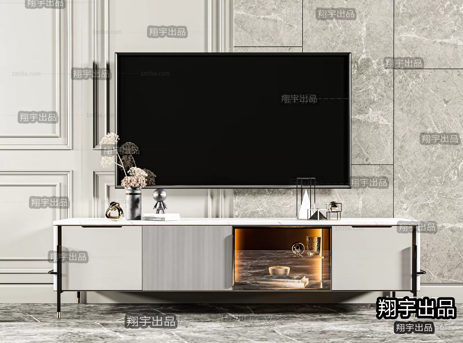 CABINET TV – A17 – FURNITURE 3D MODELS 2022 (VRAY)