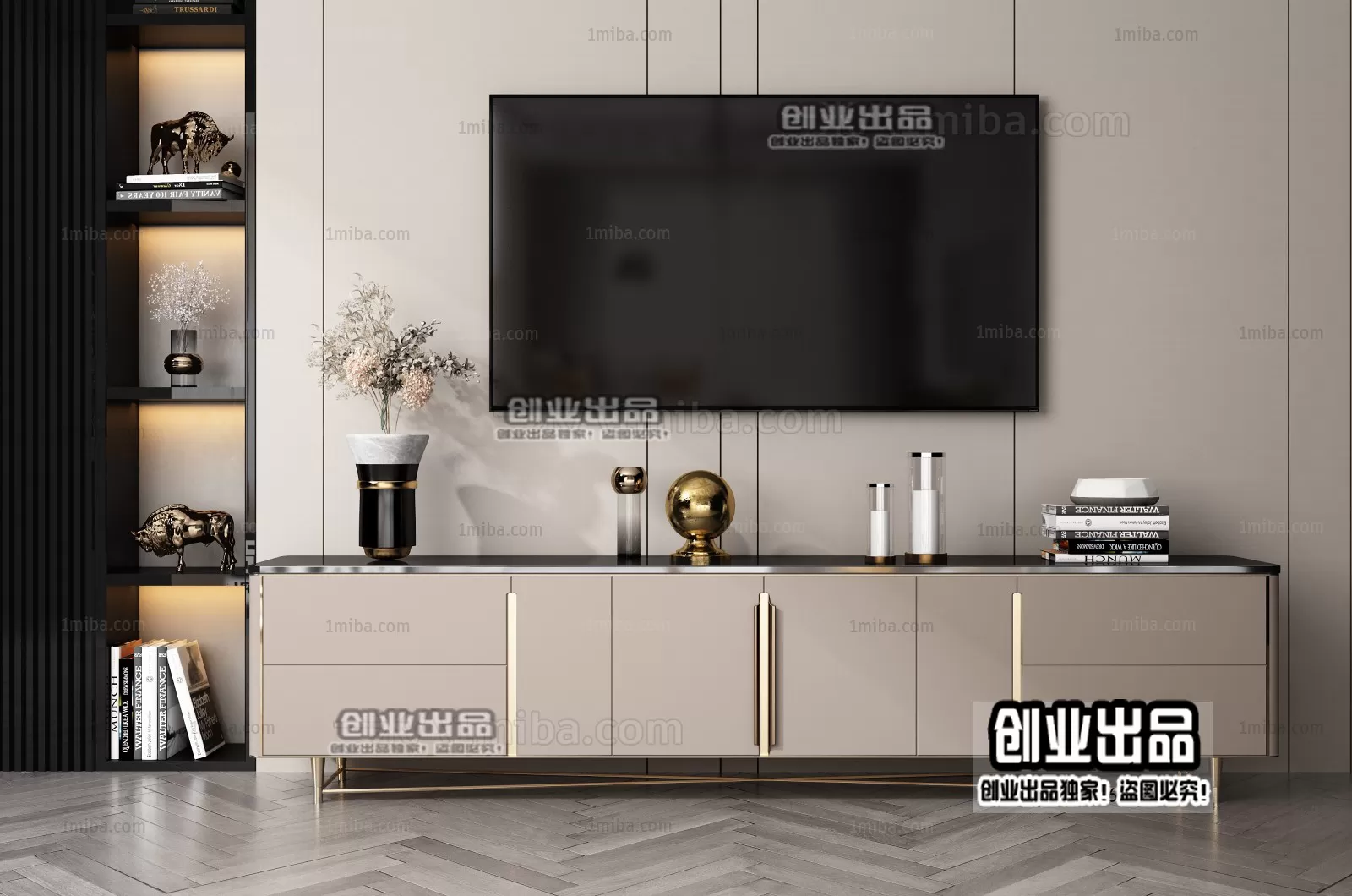 CABINET TV – A38 – FURNITURE 3D MODELS 2022 (VRAY)