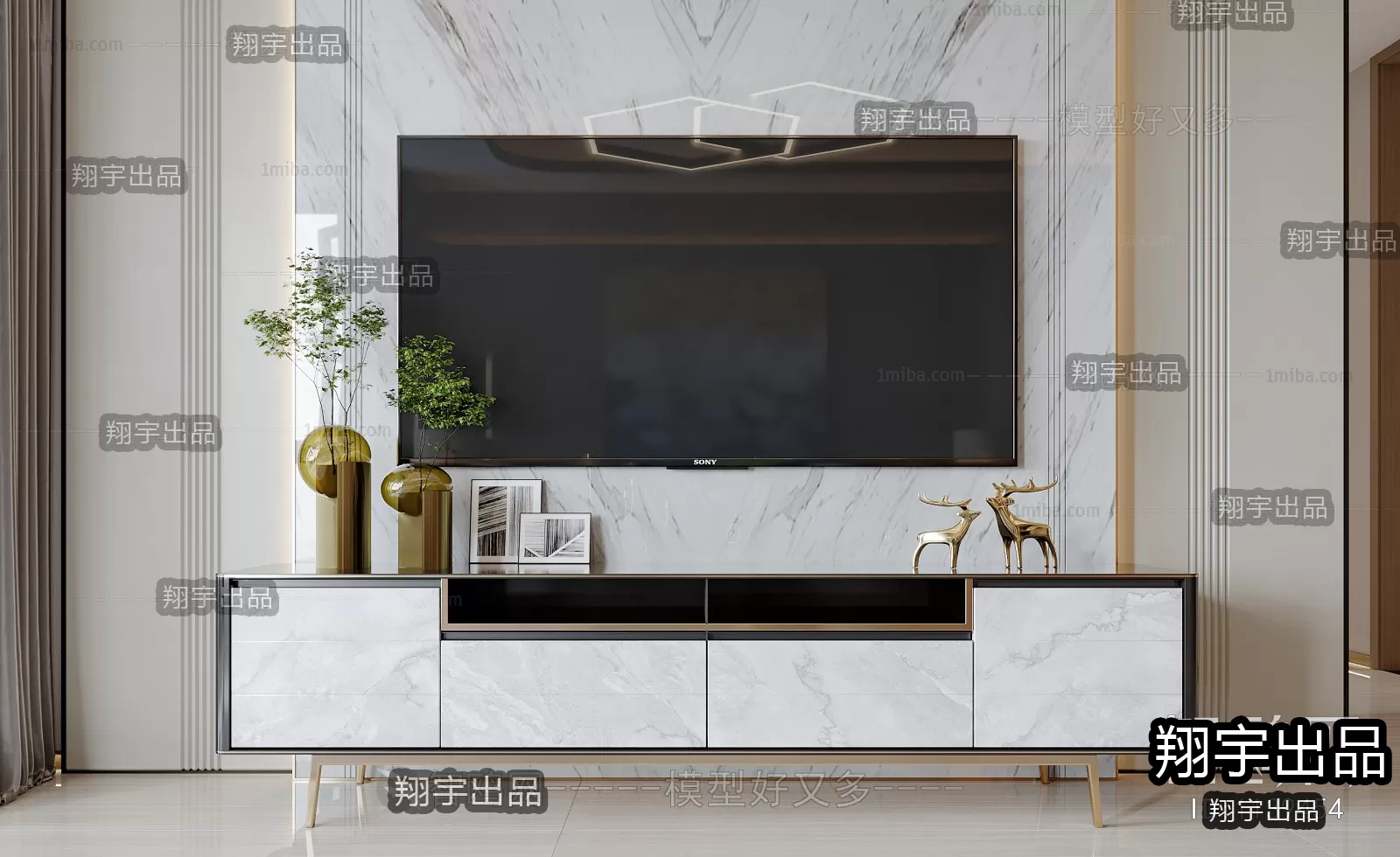 CABINET TV – A4 – FURNITURE 3D MODELS 2022 (VRAY)