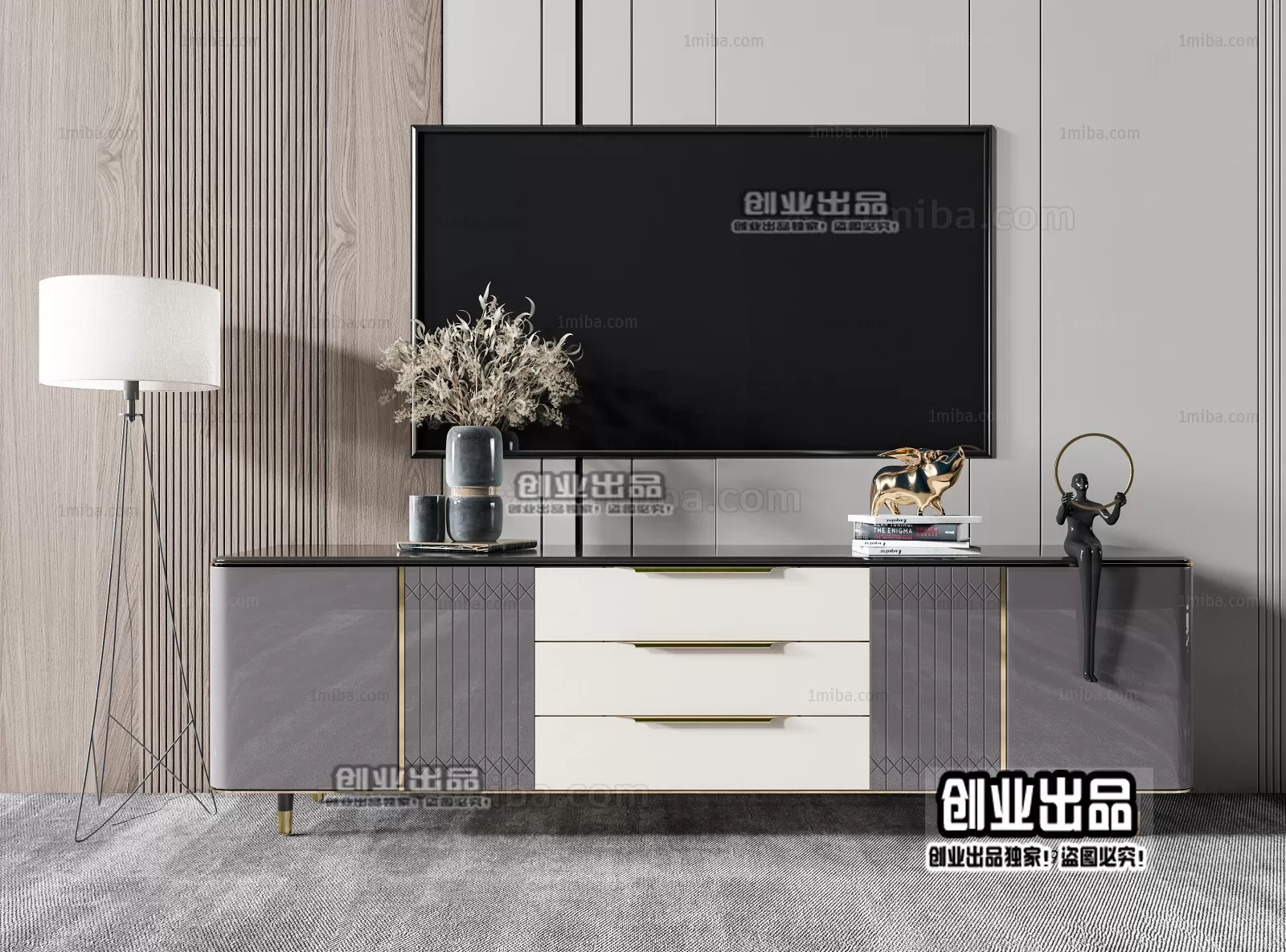 CABINET TV – A43 – FURNITURE 3D MODELS 2022 (VRAY)