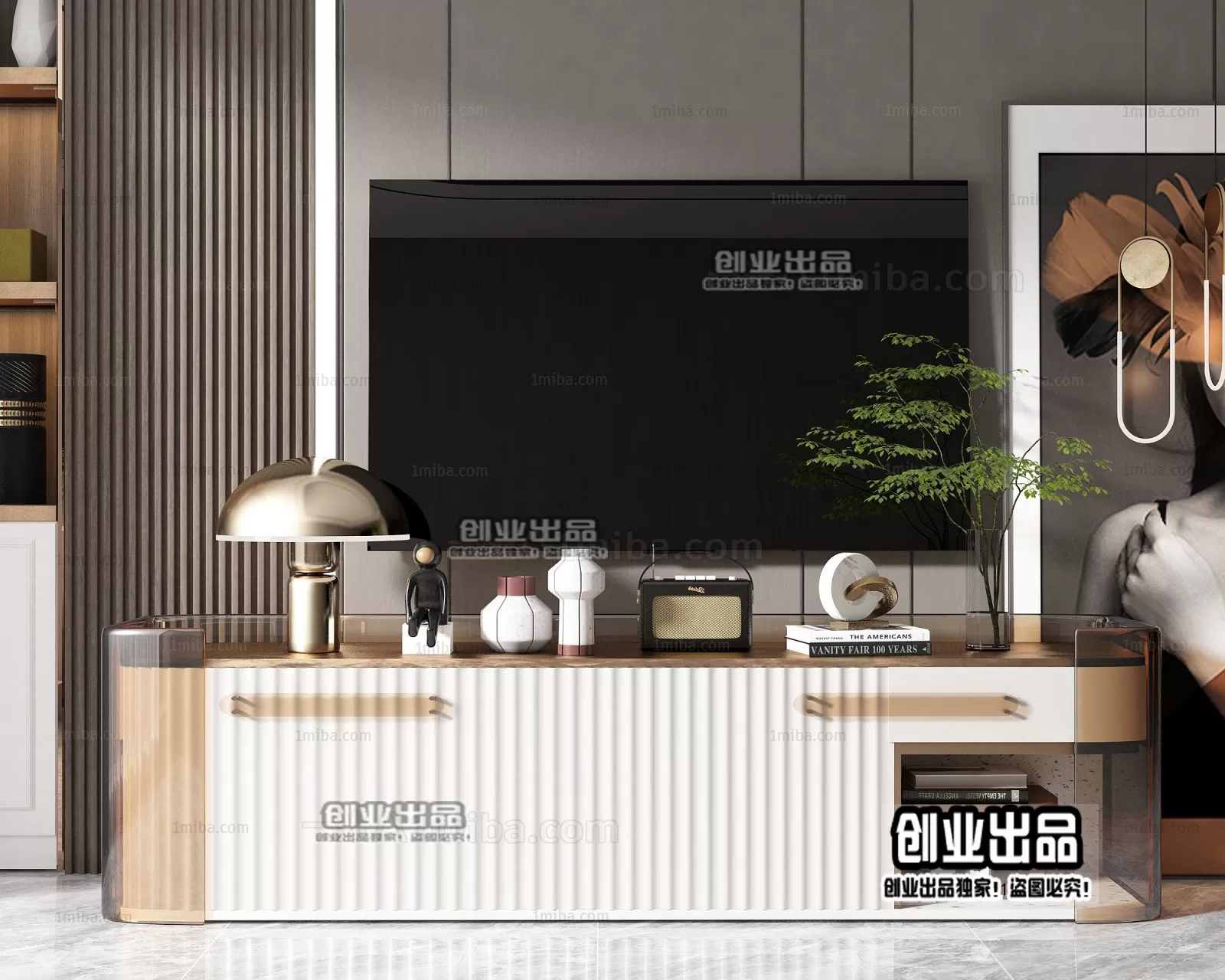 CABINET TV – A44 – FURNITURE 3D MODELS 2022 (VRAY)