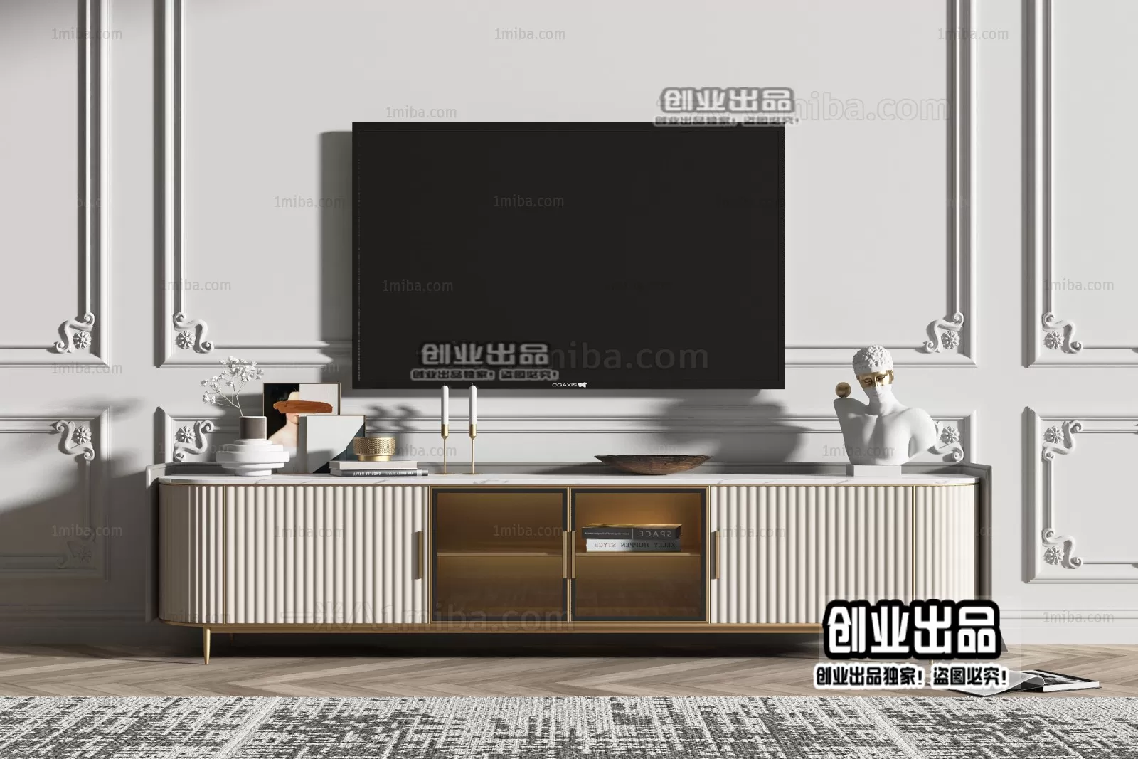 CABINET TV – A48 – FURNITURE 3D MODELS 2022 (VRAY)