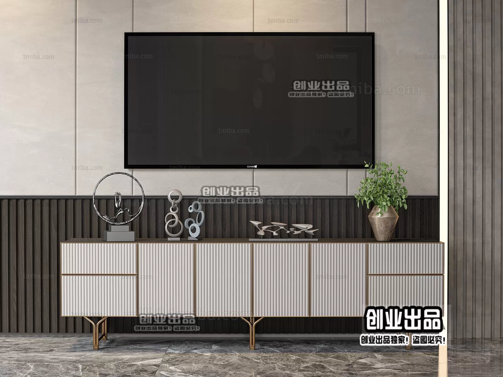 CABINET TV – A49 – FURNITURE 3D MODELS 2022 (VRAY)