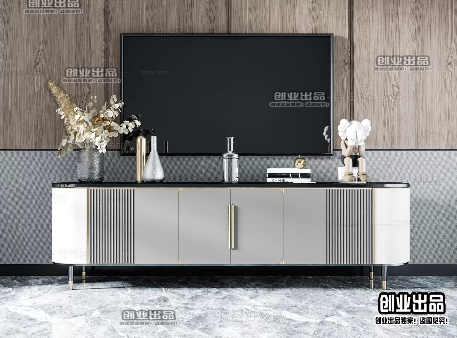CABINET TV – A58 – FURNITURE 3D MODELS 2022 (VRAY)