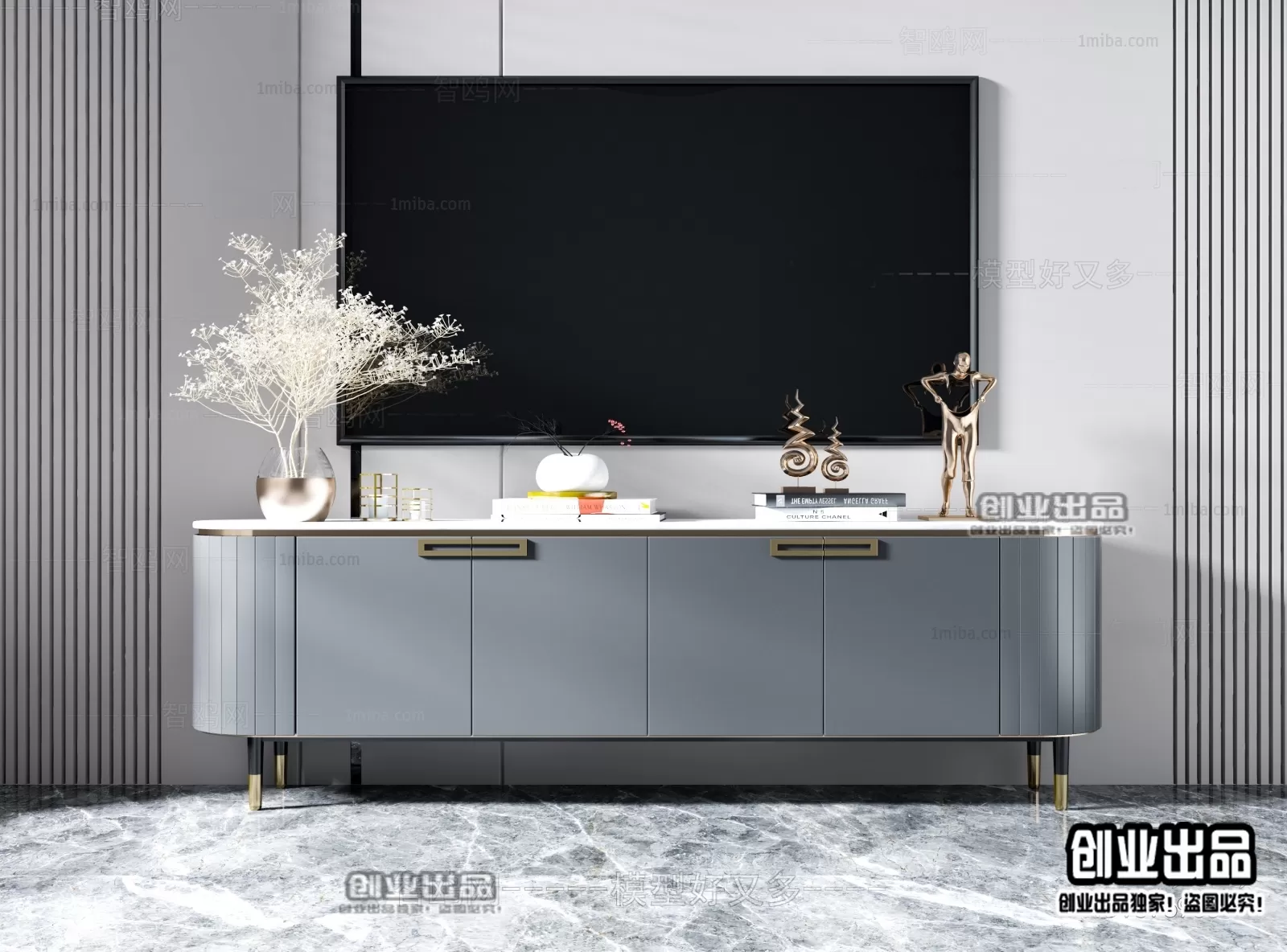 CABINET TV – A61 – FURNITURE 3D MODELS 2022 (VRAY)