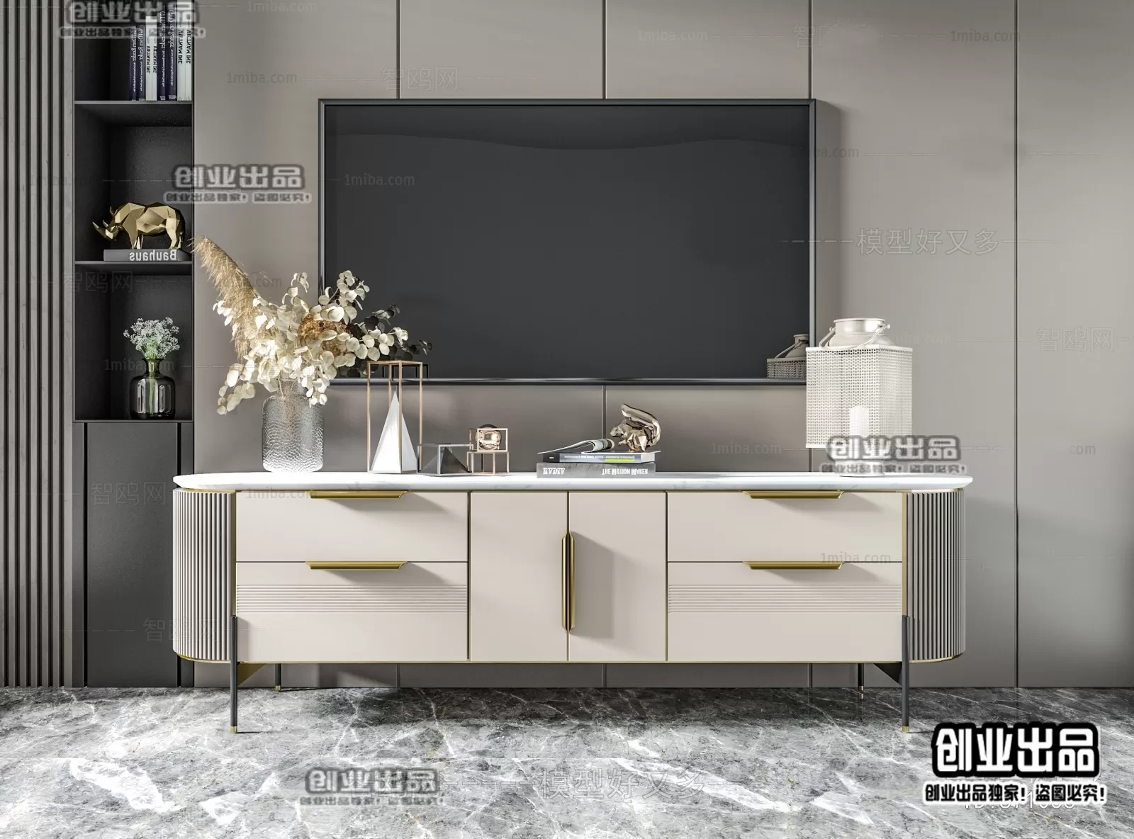 CABINET TV – A62 – FURNITURE 3D MODELS 2022 (VRAY)