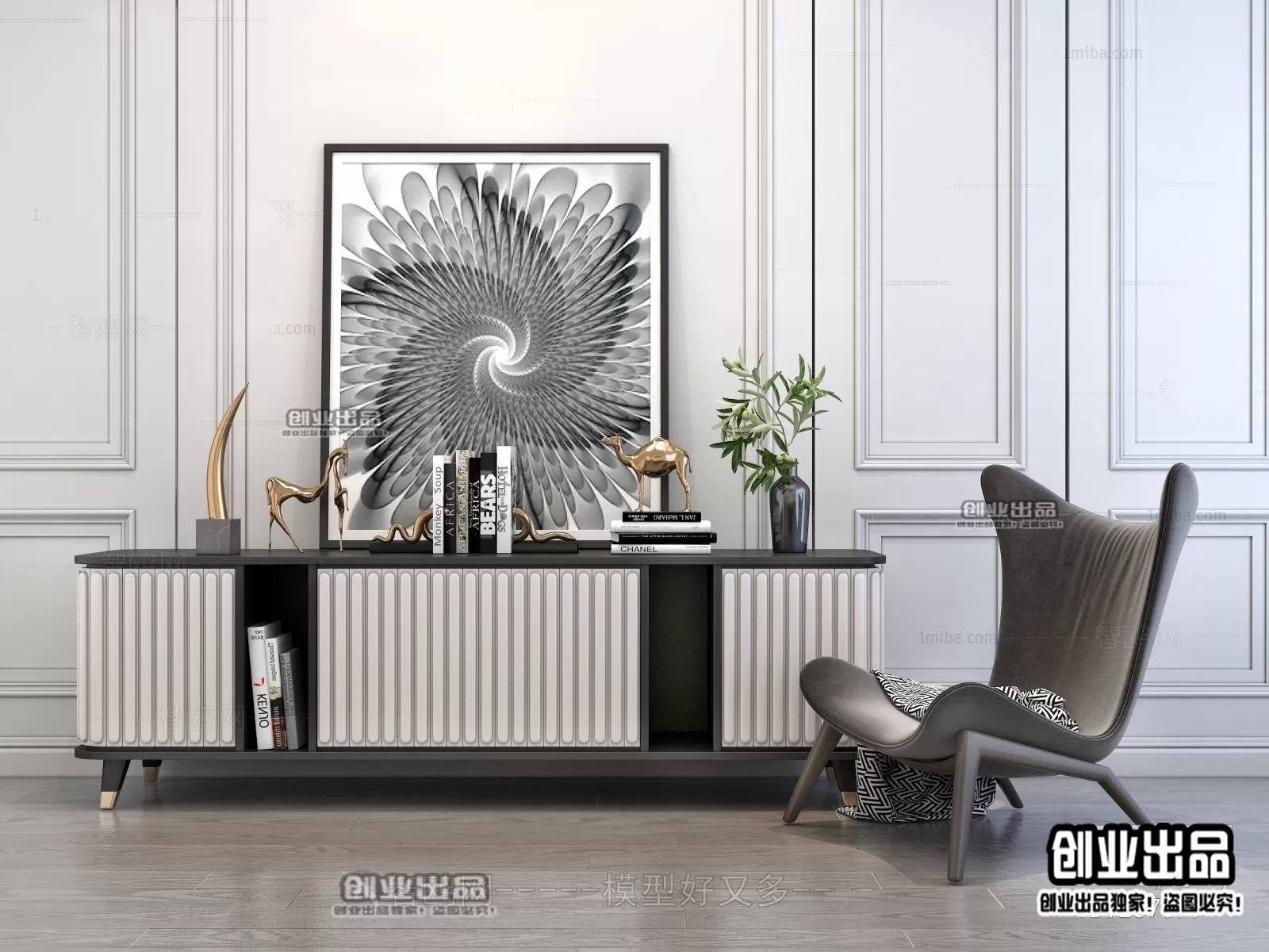 CABINET TV – A63 – FURNITURE 3D MODELS 2022 (VRAY)