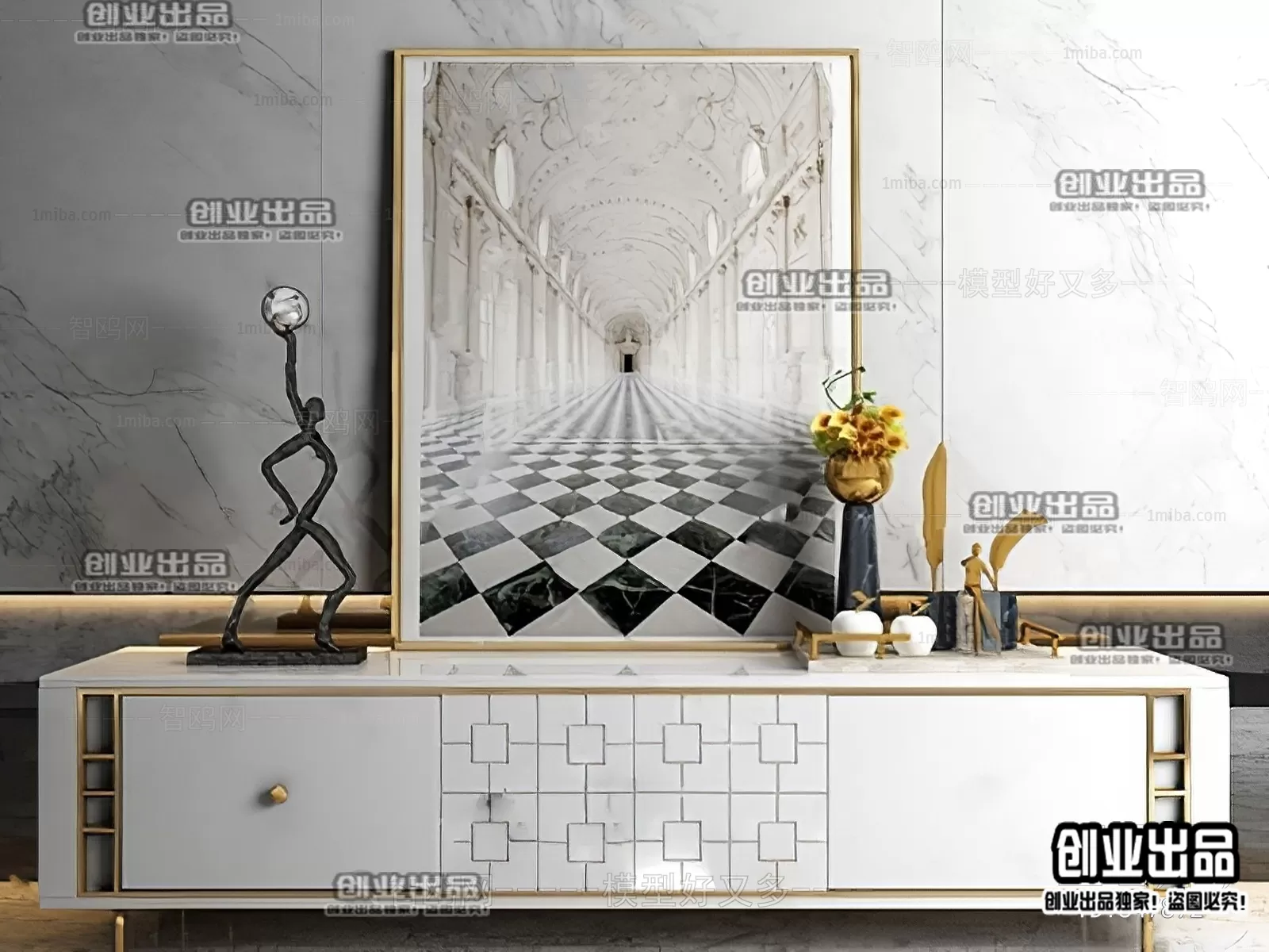 CABINET TV – A64 – FURNITURE 3D MODELS 2022 (VRAY)