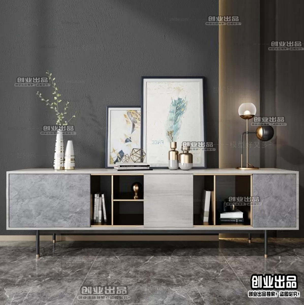 CABINET TV – A66 – FURNITURE 3D MODELS 2022 (VRAY)