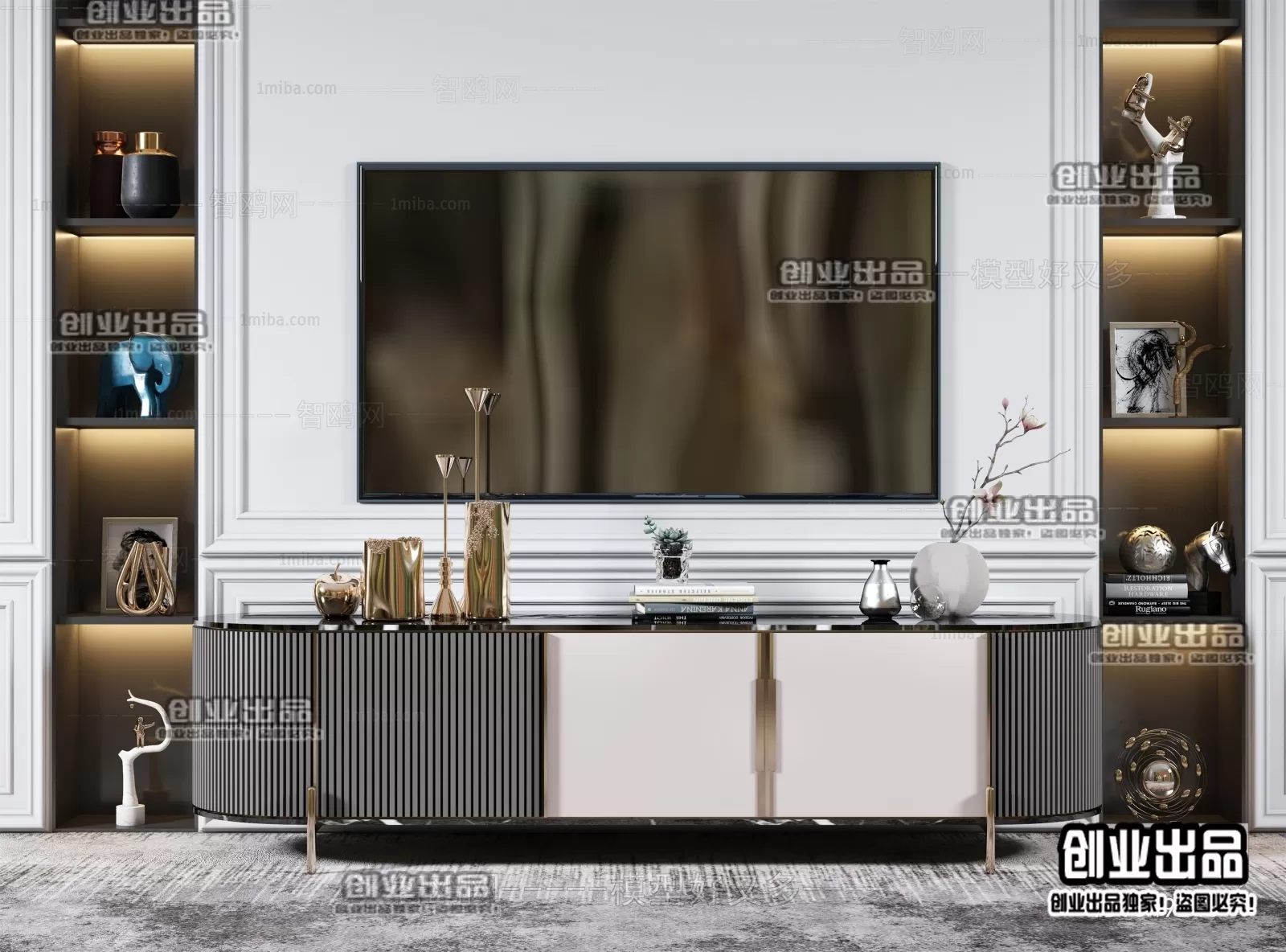 CABINET TV – A73 – FURNITURE 3D MODELS 2022 (VRAY)