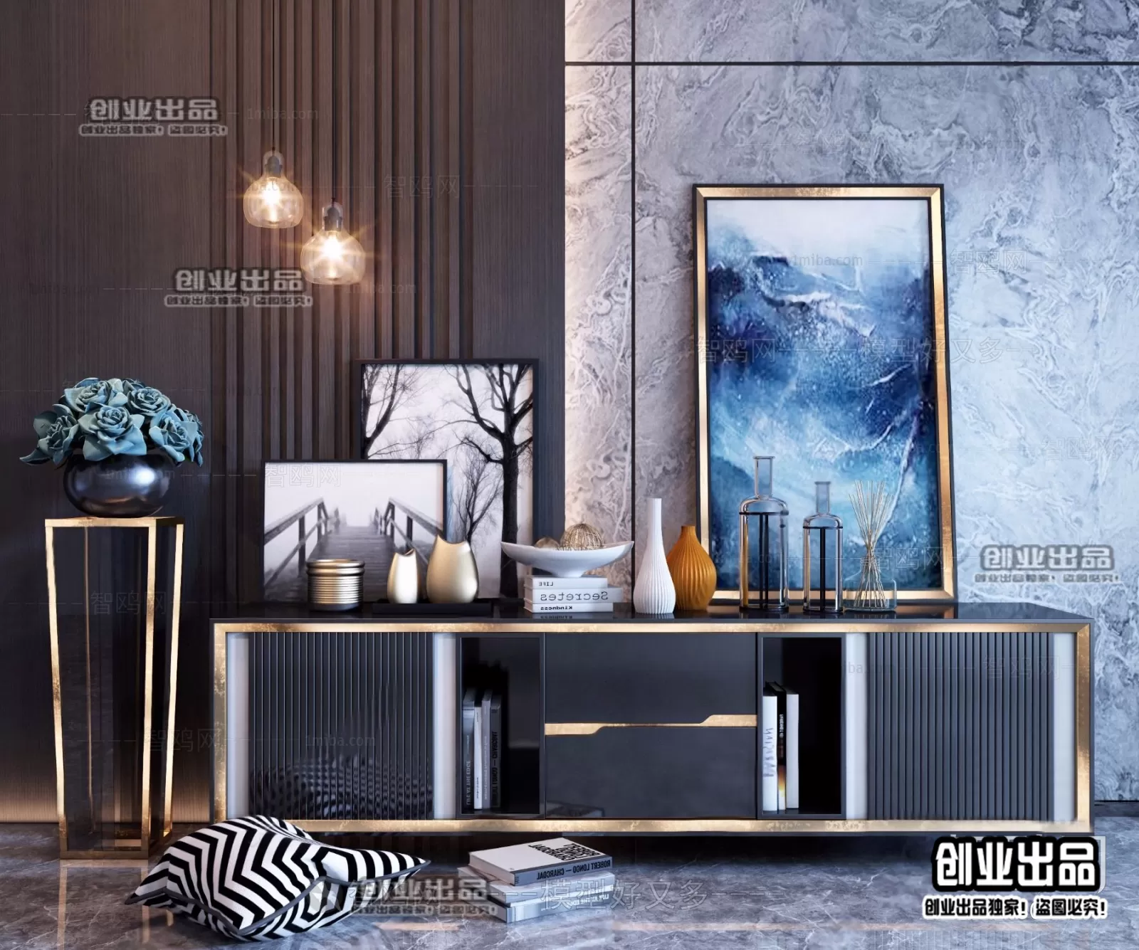 CABINET TV – A77 – FURNITURE 3D MODELS 2022 (VRAY)