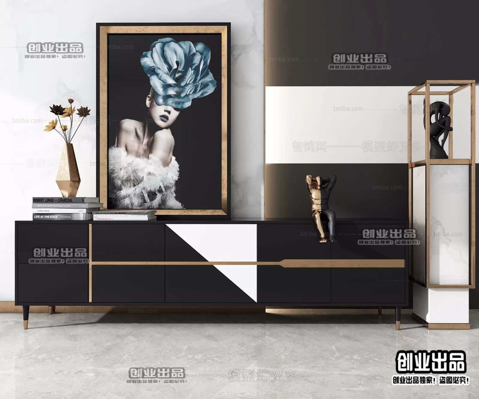 CABINET TV – A81 – FURNITURE 3D MODELS 2022 (VRAY)