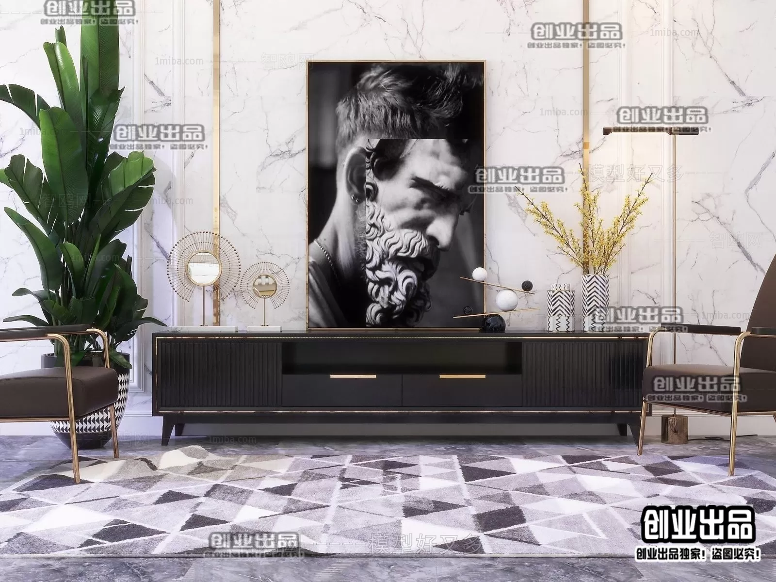 CABINET TV – A89 – FURNITURE 3D MODELS 2022 (VRAY)