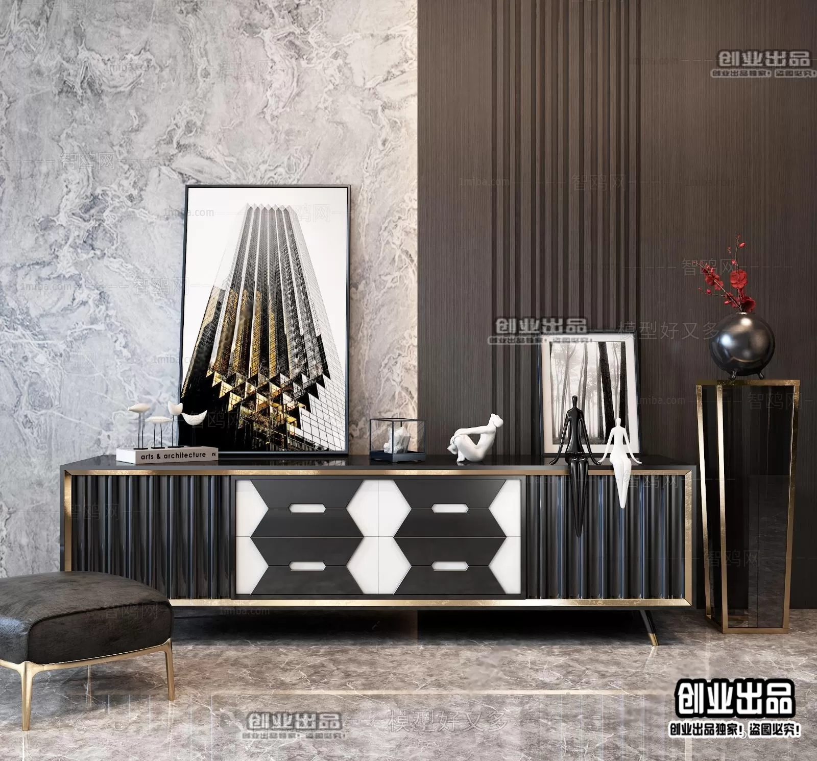 CABINET TV – A90 – FURNITURE 3D MODELS 2022 (VRAY)