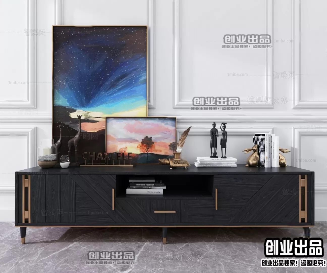 CABINET TV – A96 – FURNITURE 3D MODELS 2022 (VRAY)