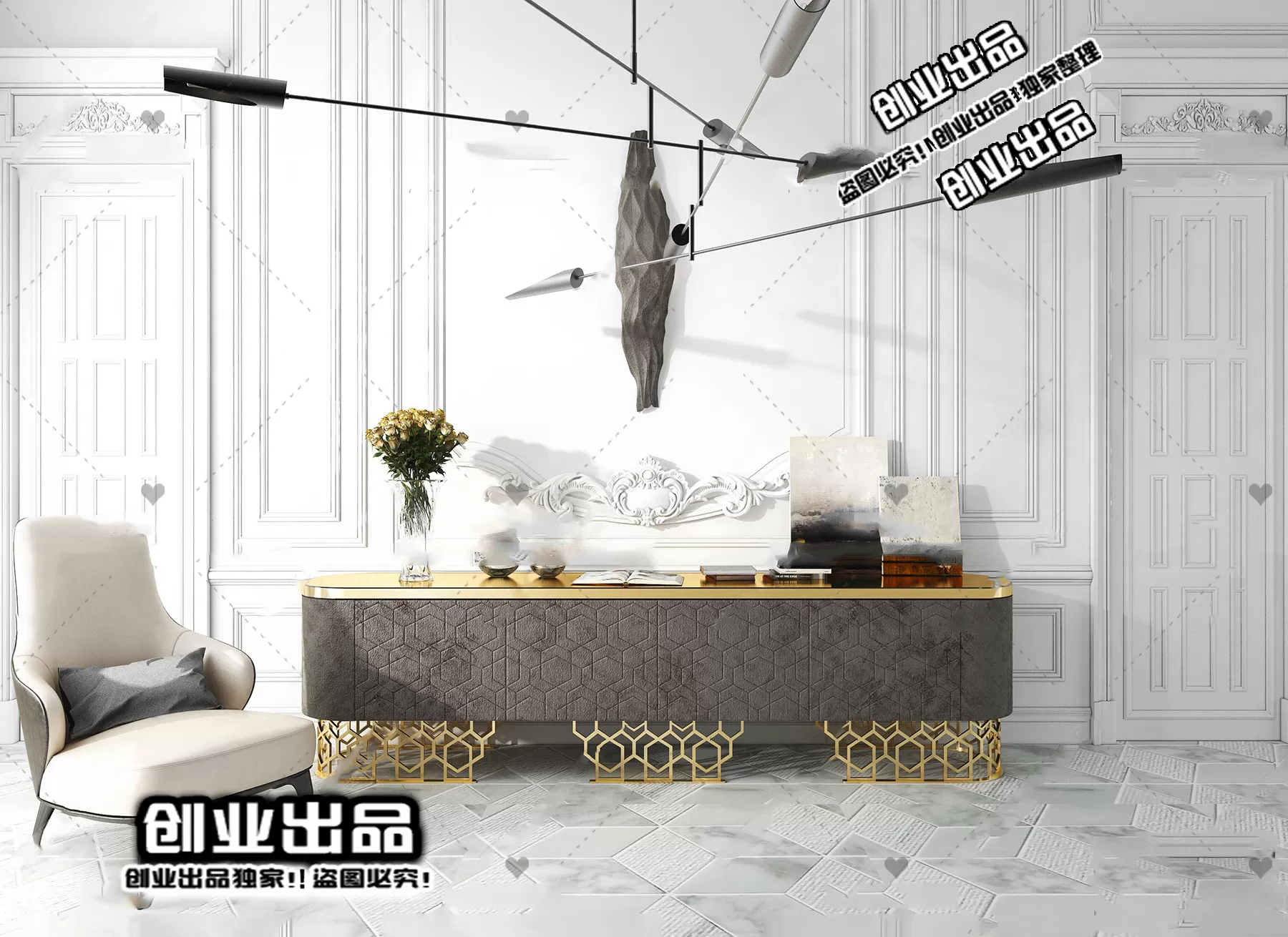 CABINET TV – B100 – FURNITURE 3D MODELS 2022 (VRAY)