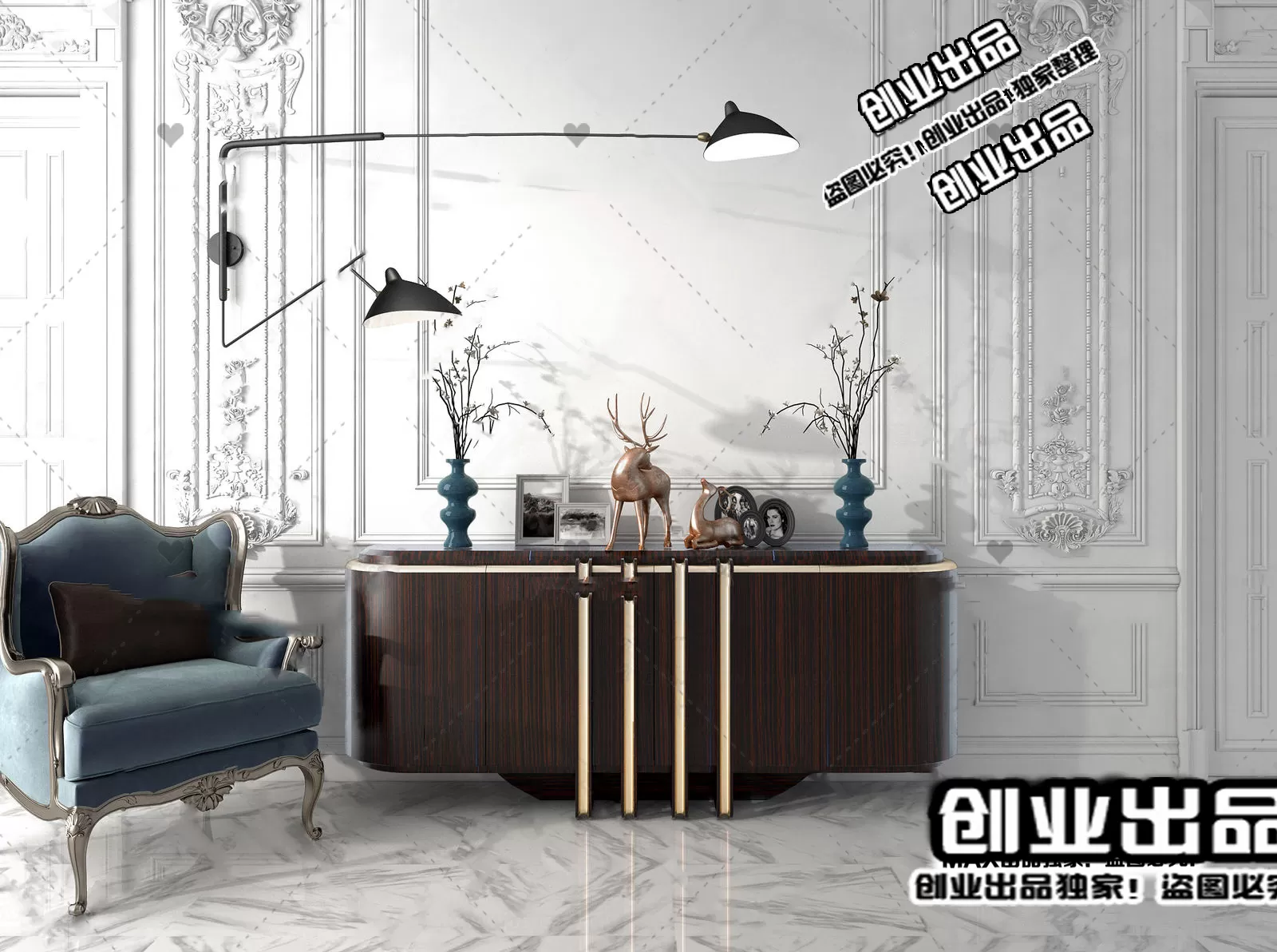 CABINET TV – B101 – FURNITURE 3D MODELS 2022 (VRAY)