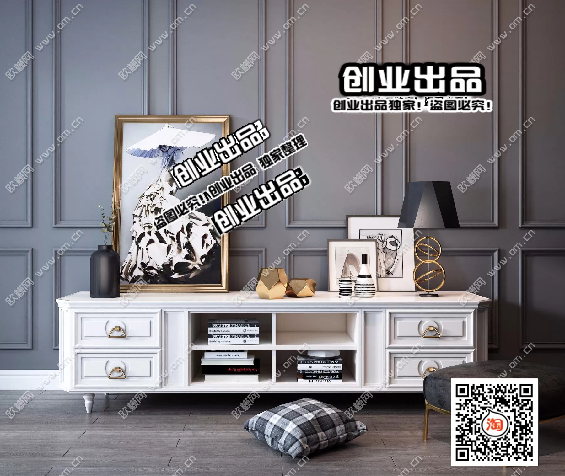CABINET TV – B12 – FURNITURE 3D MODELS 2022 (VRAY)