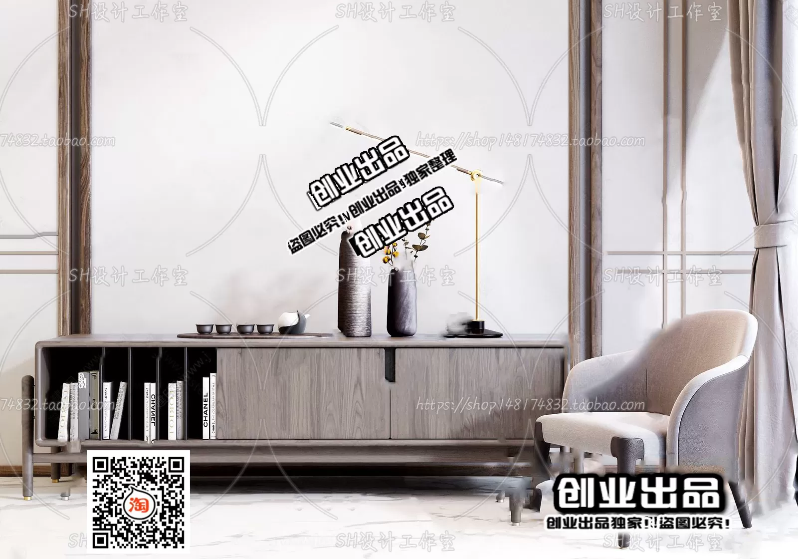 CABINET TV – B14 – FURNITURE 3D MODELS 2022 (VRAY)