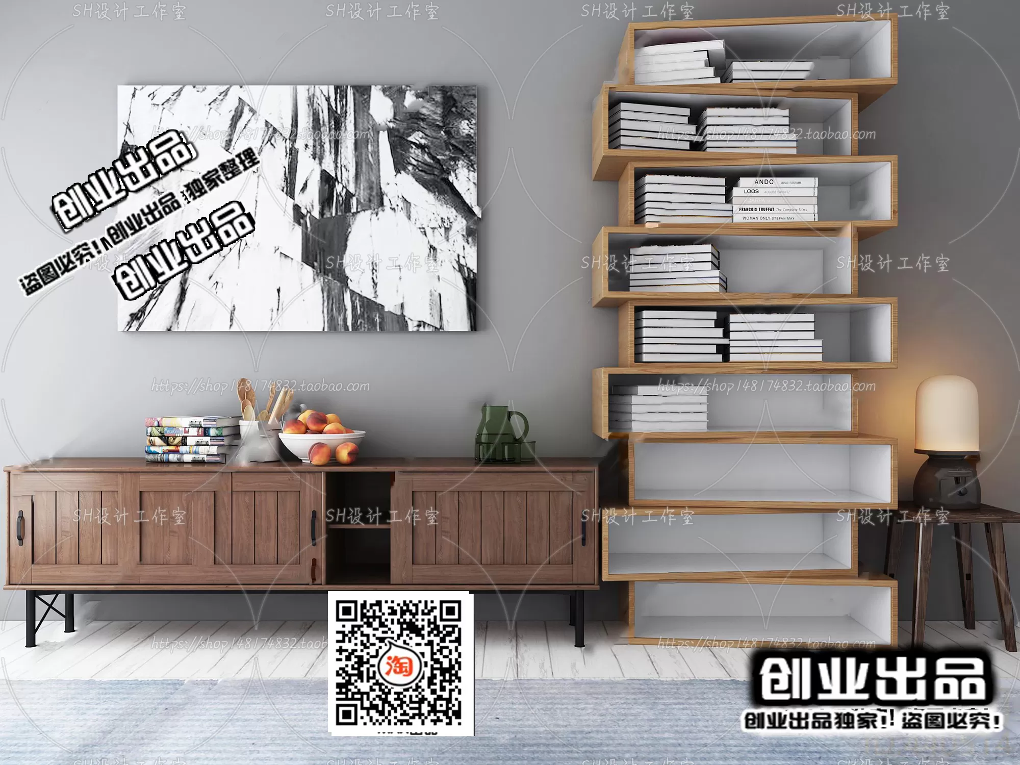 CABINET TV – B23 – FURNITURE 3D MODELS 2022 (VRAY)