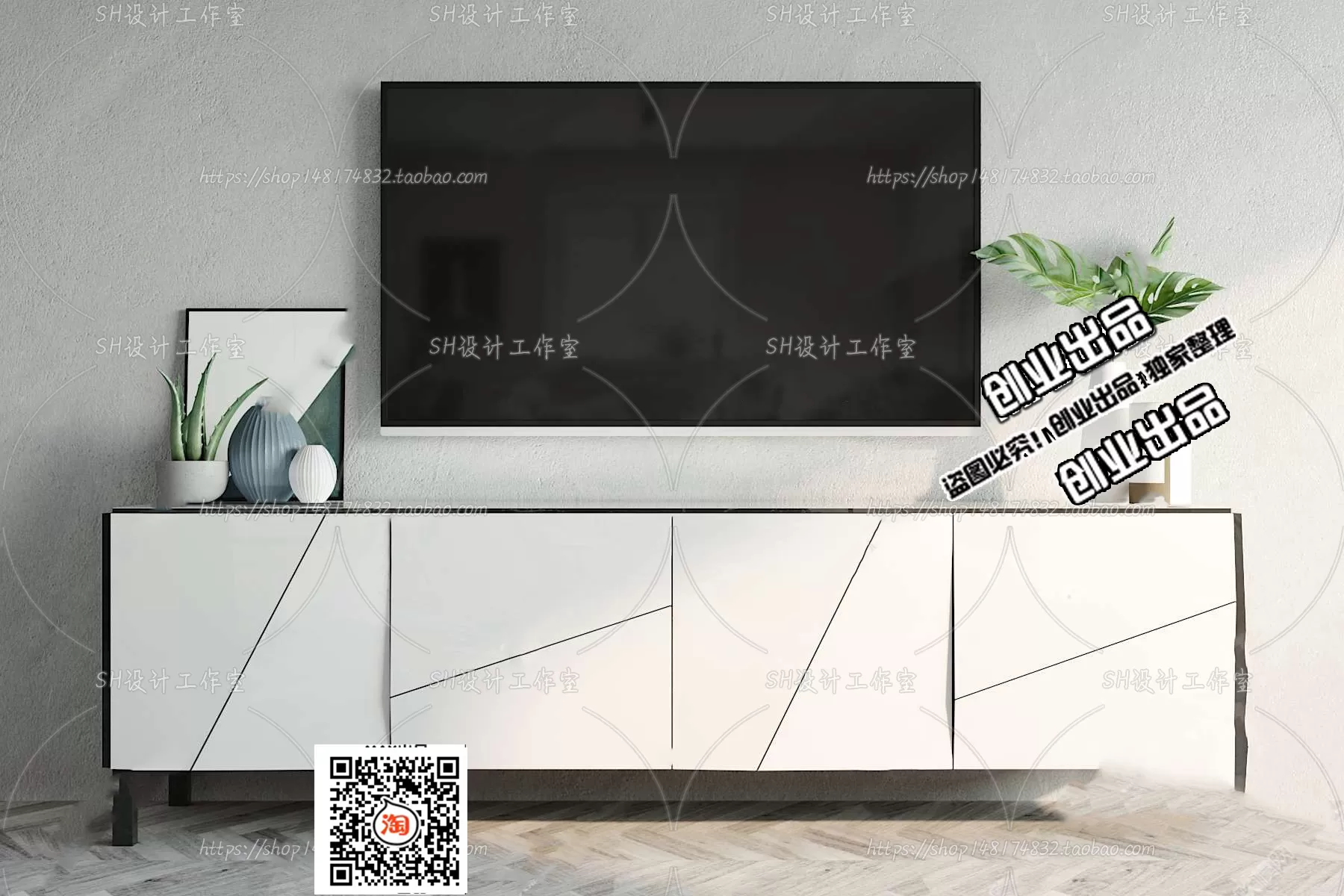 CABINET TV – B26 – FURNITURE 3D MODELS 2022 (VRAY)