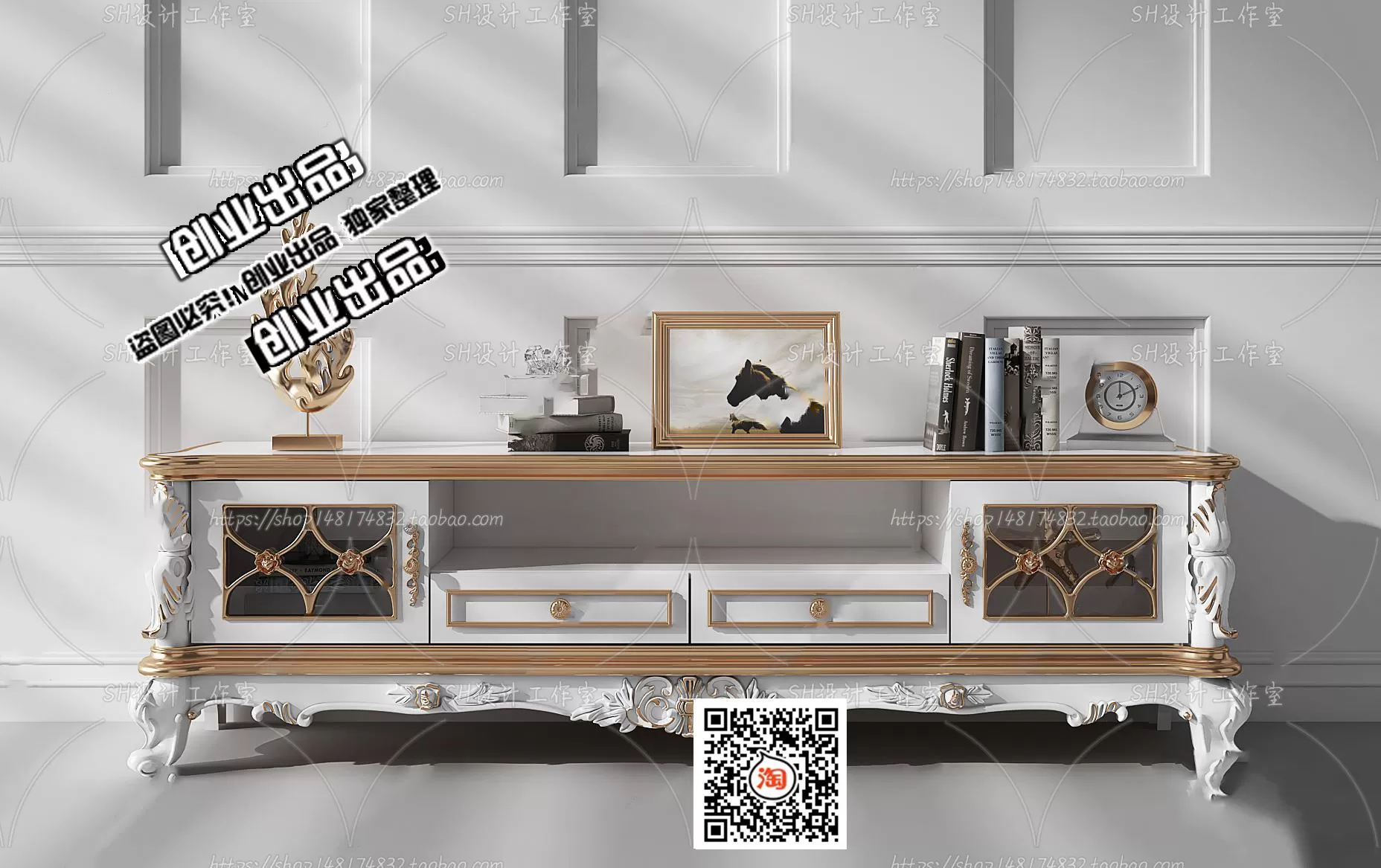 CABINET TV – B27 – FURNITURE 3D MODELS 2022 (VRAY)