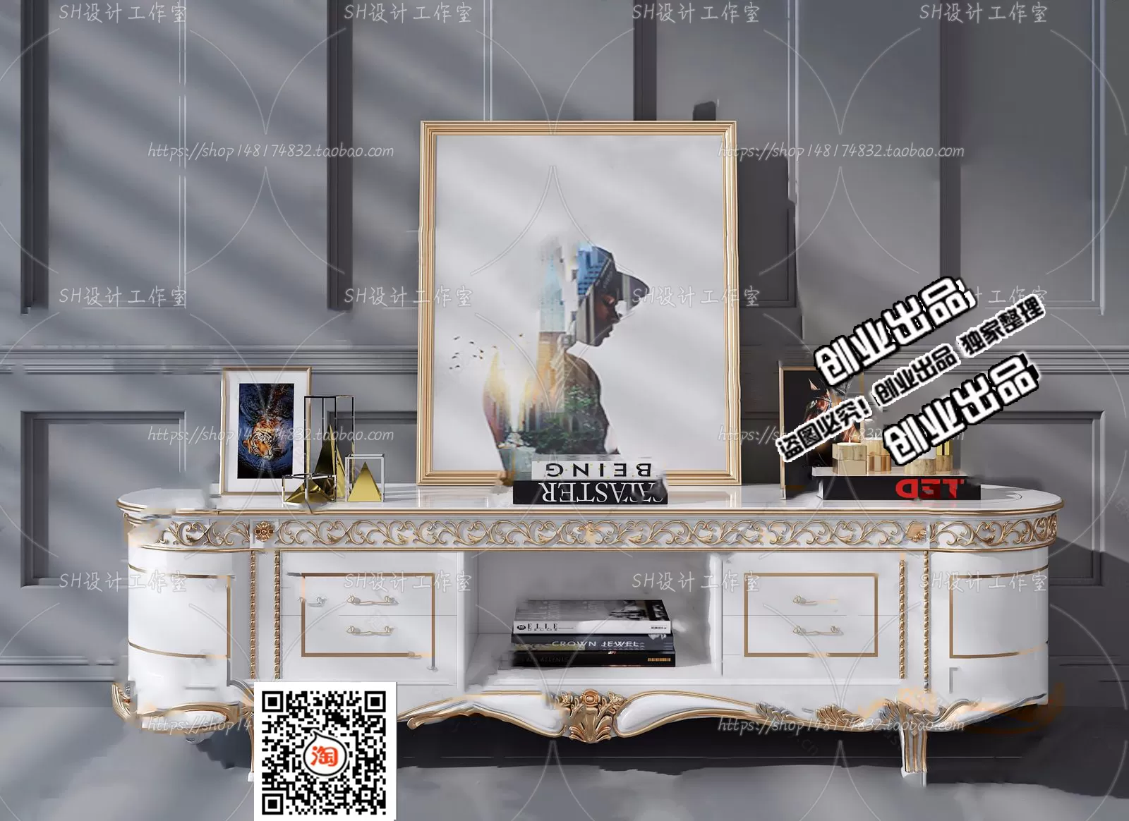 CABINET TV – B28 – FURNITURE 3D MODELS 2022 (VRAY)