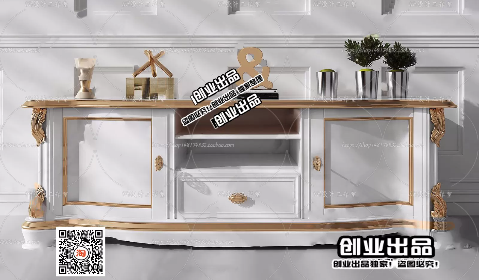 CABINET TV – B29 – FURNITURE 3D MODELS 2022 (VRAY)