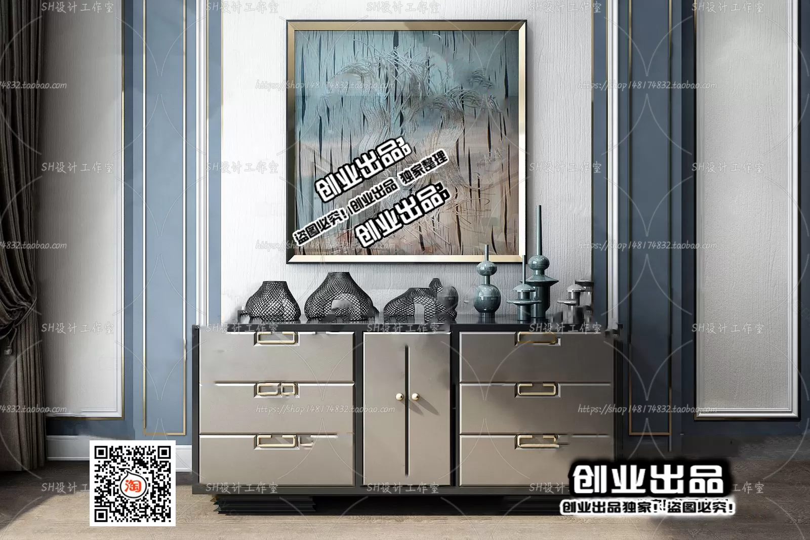 CABINET TV – B32 – FURNITURE 3D MODELS 2022 (VRAY)